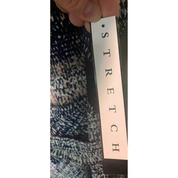 ILE New York Womens Plus Size 18 Peach and Blue Sleeveless Stretch Midi Dress Wi - Picture 6 of 10